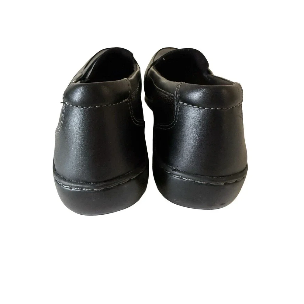 Clarks Womens Cora Daisy Loafers Black Leather Slip On Flat Shoes  SZ 12N NEW